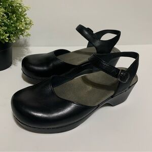 Dansko Sam Mary Jane Style Comfort Heels Shoes Black Leather 40